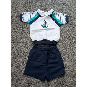 Vintage Small Steps Sailor Outfit 24 Months Nautical Anchor 2 Piece